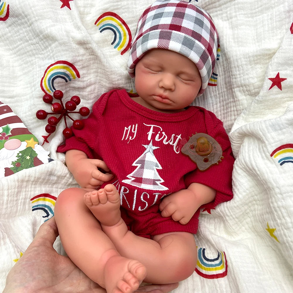 Open Mouth 20" Realistic Newborn Silicone Reborn Baby Loulou Weighted Handmade Reborn Doll Close Eyes Sleeping Veins For Kid Toy