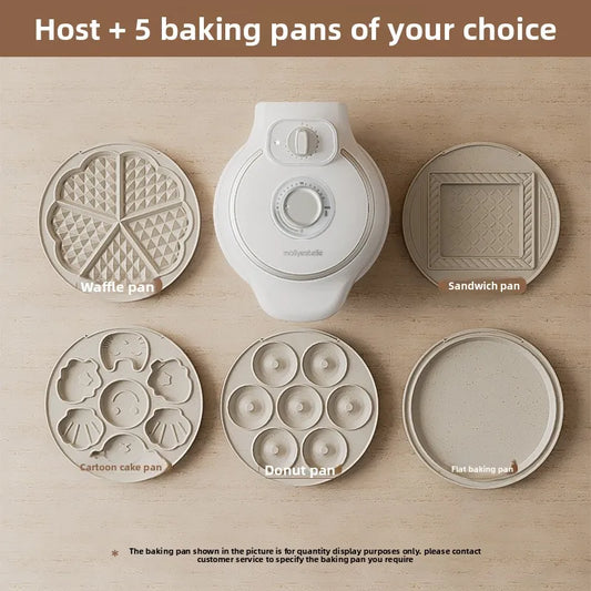 220V mollyestelle Electric Breakfast Maker for Egg Waffle Sandwich Pancake with Timer