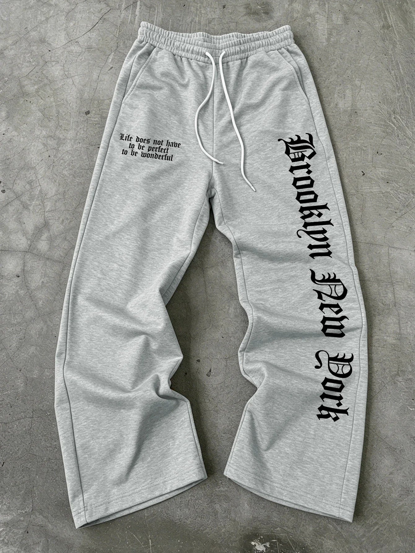 Fearless Spider Web Hand Print Gothic Wide Leg Sweatpants Men 100% Polyester Y2K Baggy Drawstring Streetwear Unisex Jogger Pants
