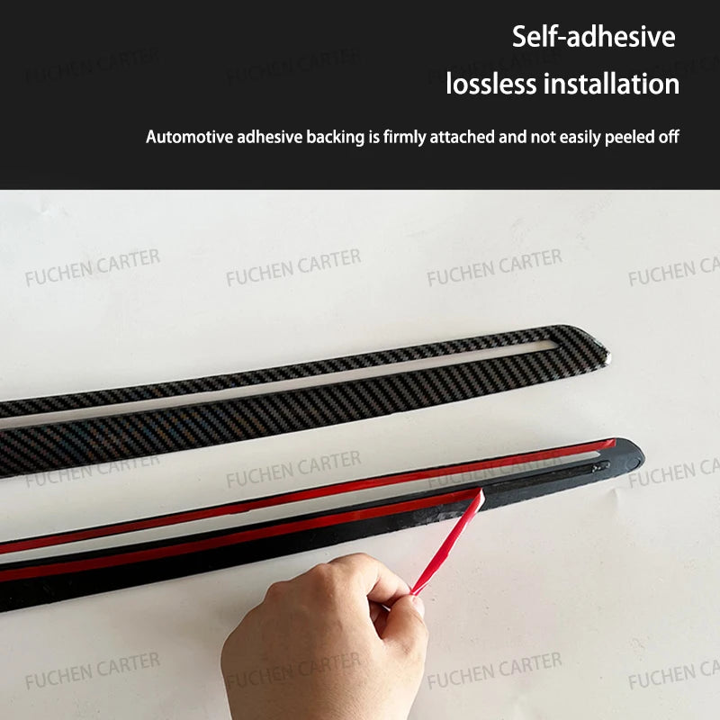For Tesla ModelY Juniper2025 Car Door Decorative Strip ABS Carbon Fiber Texture Anti - Scratch Protective Interior Car Accessory