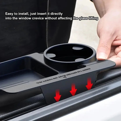Car Organizer Box With Cup Holder Drink Holder Side Door Window Phone Slot Hanging Storage Rack For Vehicle Interior Accessories