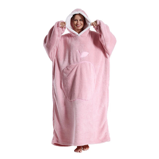 Giant Womens Plus Size Hoodie for Men Long Vintage Adults Oversized Hoodies Pocket Wearable Blankets with Sleeves Couple Clothes