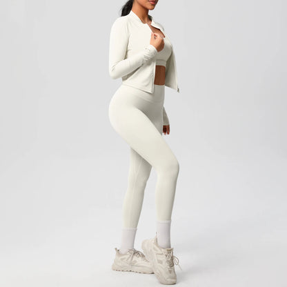 3pcs Sportswear Yoga Set Gym Sports Bra Zipper Jacket Leggings Clothes Sportswear Yoga Suits For Women Fitness Set Tracksuit