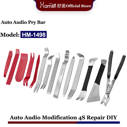 Hamei 13Pcs Stainless Steel & 14Pcs Pry Bar Plate Removal Rearview Mirror Door Panel Buckle Combo Auto Trim Removal Tool Kit