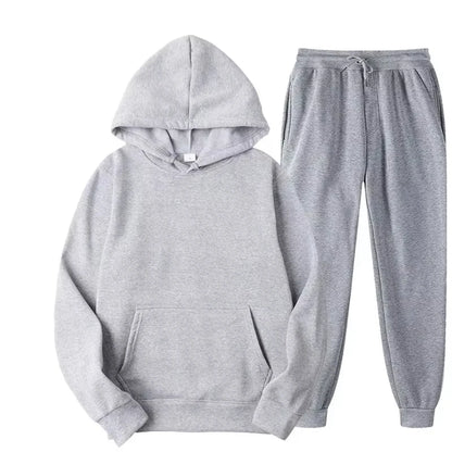 2026 Winter Eco-Friendly Soft Tracksuit Men's Set Long Sleeve Pullover Jogging Pants 2pcs Fitness Running Suits Sportswear Male