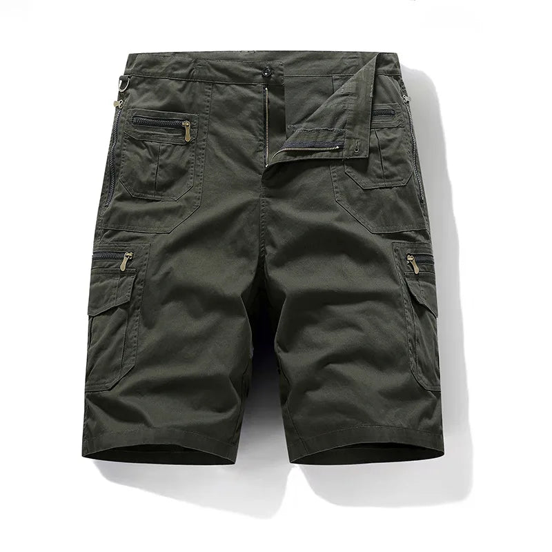 Summer breathable straight shorts men's military tactical shorts with multiple pockets workwear running pants hiking fitness ca