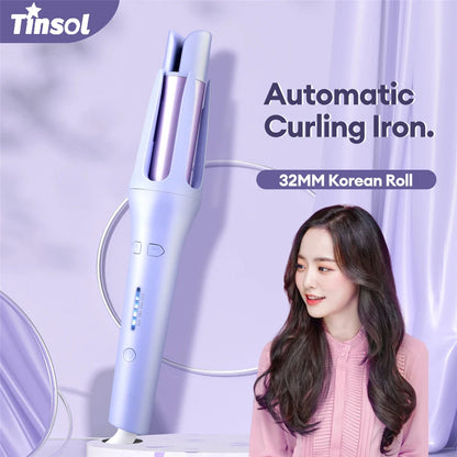 Tinsol 2 in 1 Auto Hair Curling Iron Ceramic Rotating Air Curler Air Spin Wand Styler Curl Machine Magic Hair Curler Automatic