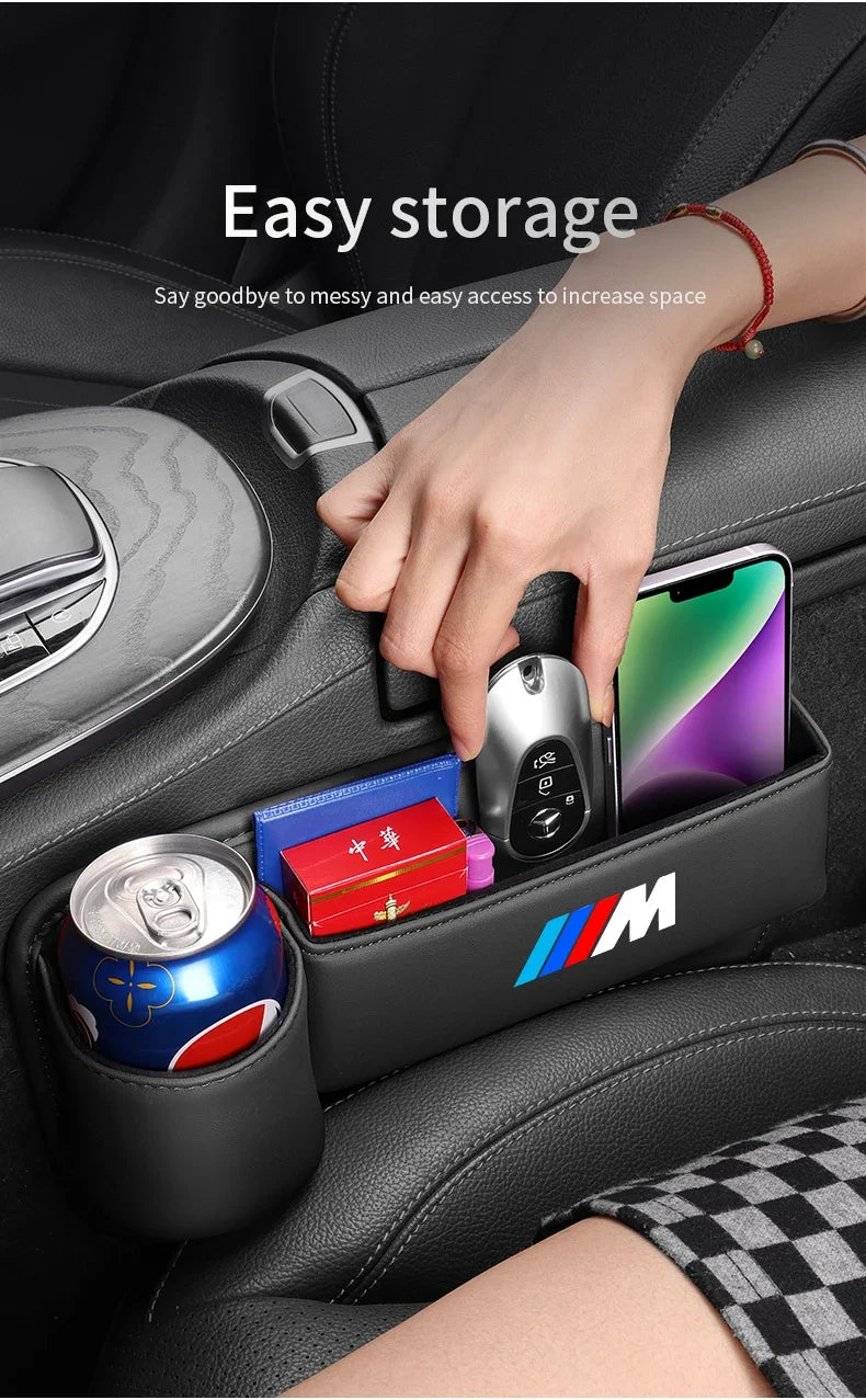 Car Seat Gap Multifunction Crevice Storage Box Seat Gap Cup Holder For BMW M3 M4 M5 E39 E46 E60 E90 F10 F20 F30 F01 X1 X3 X5 X7