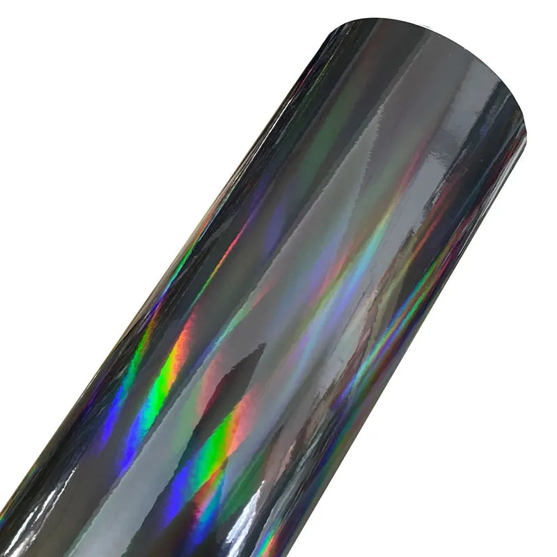 Gloss Holographic Chrome Vinyl Wrap Rainbow Finish Roll DIY Air-Release Adhesive Car Decal Wrapping