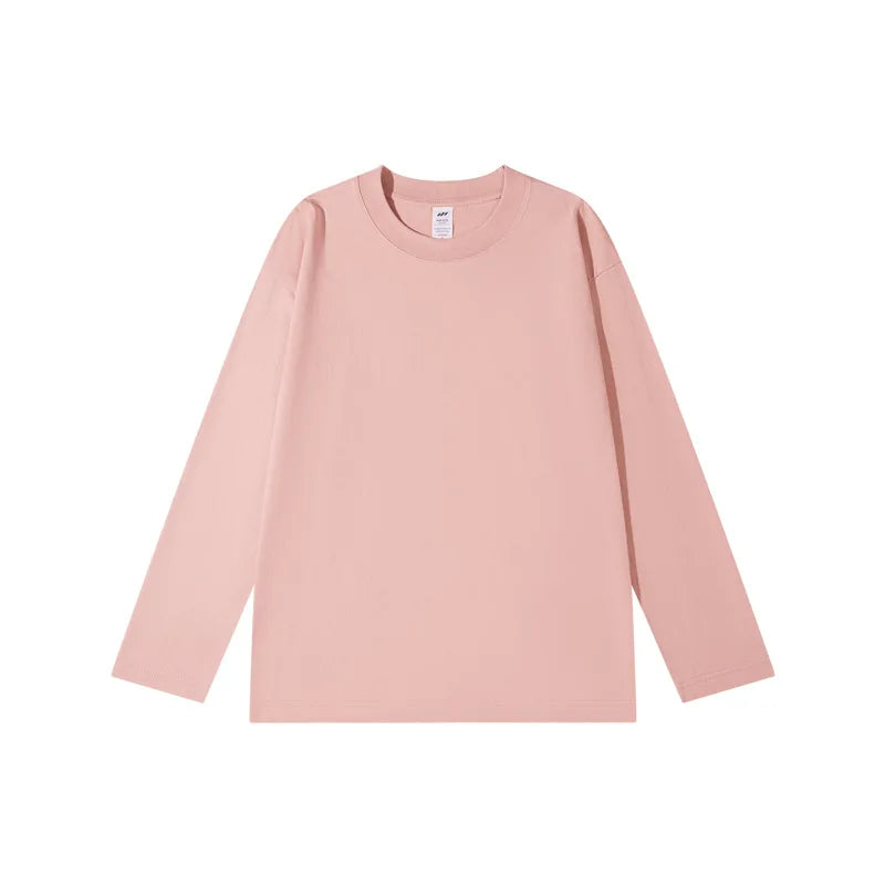 Spring Summer Tops T-shirt Women Solid Cotton Long Sleeve Bottoming Shirt Casual Korean Top Tees Harajuku Loose Basic Tshirt