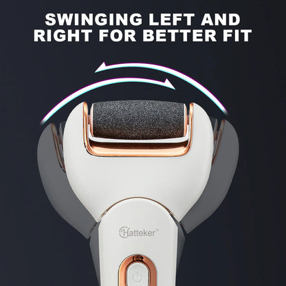 Hatteker Electric Foot File USB Rechargeable Callus Remover Pedicure Device Foot Care Tool for Heel Hard Skin Removal Waterproof