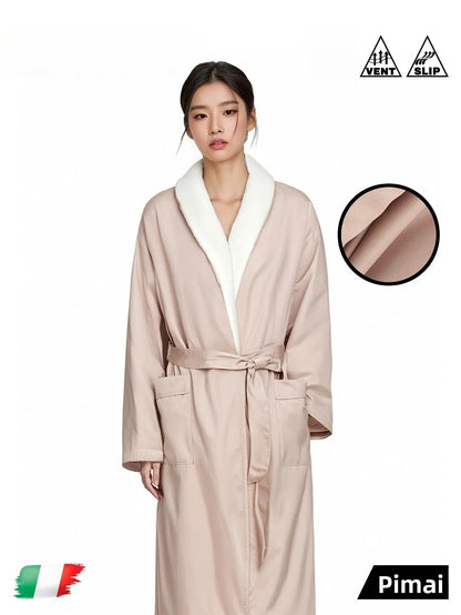PinkBread Coral Fleece Thickened Warm Hooded Couples Sleep Robe Men's Bathrobe Luxury Home Clothes Winter Season Polyester Fiber