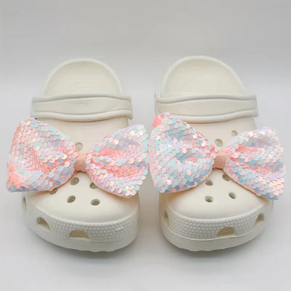 New 2PCS Winter Bow Shoe Charms Durable Fashion Accessories for Women'S Shoes Diy Decorative Y2K Footwear Accessories Xmas Gifts