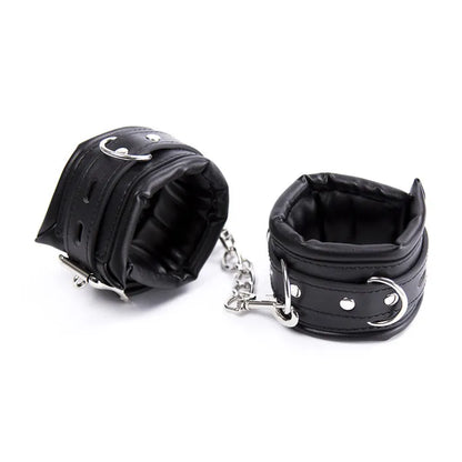 Adjustable Stainless Steel Spreader Bar Set Padded Leather  Kit Adjustable Collar Handcuffs Ankle Cuffs Restraints BDSM Adult