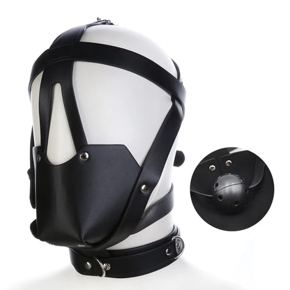 Adult Toys Bdsm Mask With Gag Bondage Gear Role Play Hood Padded Blindfold Sex Toys For Couples Head Harness SM Products