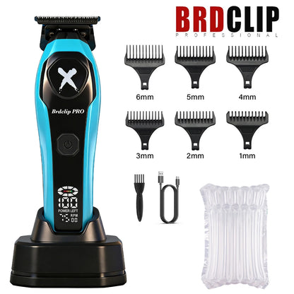 BRDCLIP 619 339 Hair Clippers Cordless Clippers Barber Electric DLC T-Blade Trimmer Portable Detail Trimmer LED Trimmer for Men