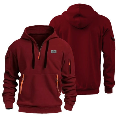 Men's hooded sports shirt casual sports jacket retro long-sleeved multi-pocket casual loose-fitting coat hoodie