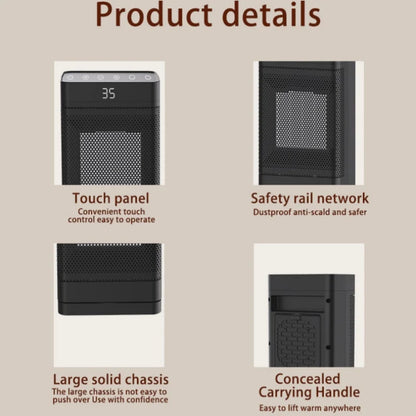 Heater Remote Control Touch Screen Heater Shaking Head PTC Fast Heating Heater Table Standing Timer Electric Heater