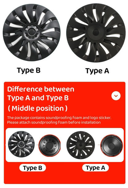 4PCS 19 Inch Hub Cap for Tesla Model Y 2024  Performance Replacement Wheel Hubcap Right&Left Wheel Cap Full Rim Cover Accessorie
