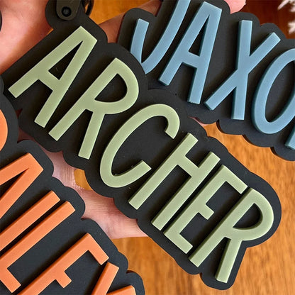 Custom Acrylic Fall/Winter Keychain // Matte Black Luggage Tag | Acrylic Name Tag | Key Ring | Personalized Keychain | Boys' Bac