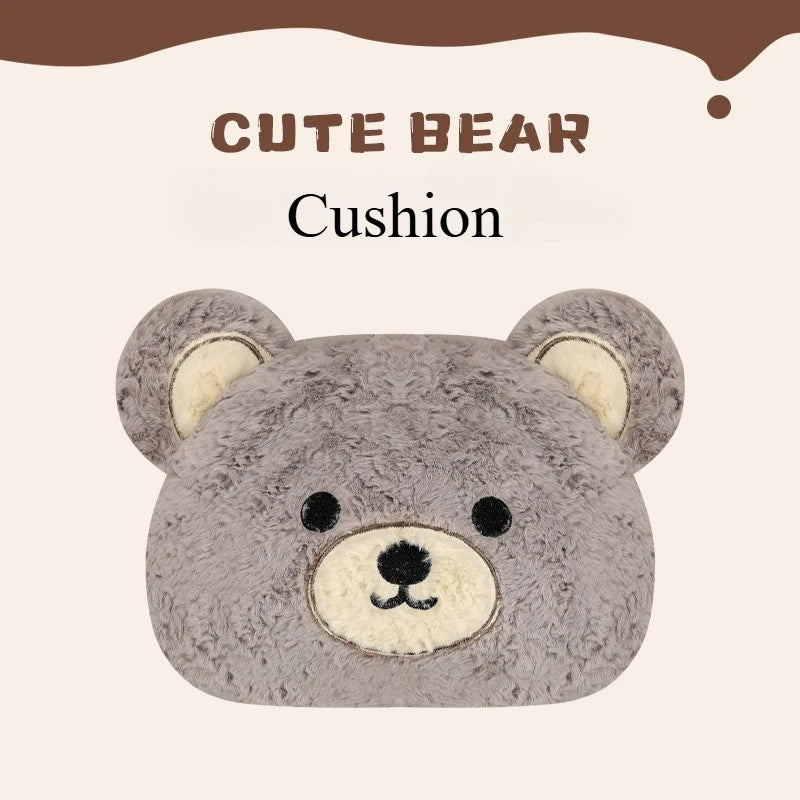 Cartoon 3D Bear Universal Car Seat Cushion Covers Plush Backrest for Autumn Winter Warm Cute Designed Seat Accessories
