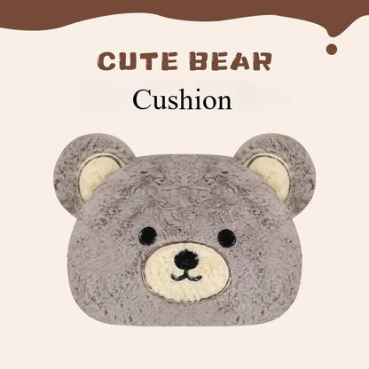 Cartoon 3D Bear Universal Car Seat Cushion Covers Plush Backrest for Autumn Winter Warm Cute Designed Seat Accessories