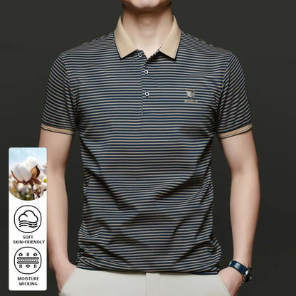 Top Grade Summer Brand Designer Polo Shirts For Men Summer Stripped Slim Fit Short Sleeve Casual Tops Fashions Men Clothes 2025