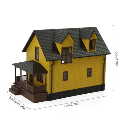 Evemodel N Scale Model Dwelling House Pre-built Painted Two-story Building