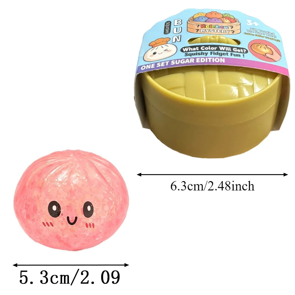 Mini Glitter Dumpling Squishy ULTRA RARE Gold Glitter Hidden Edition Dumpling Sensory Steamer Soft Dough Ball for Stress Relief