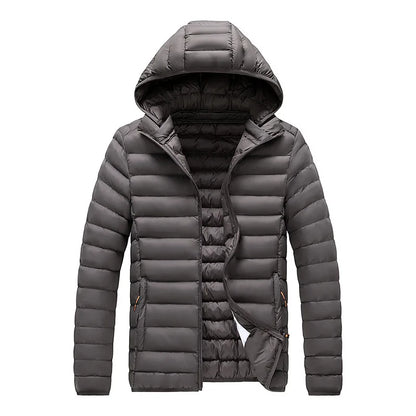 8XL Men's autumn and winter waterproof down jacket, jacket, overcoat, net, hooded casual wear, outdoor wear, hat clothing, men's