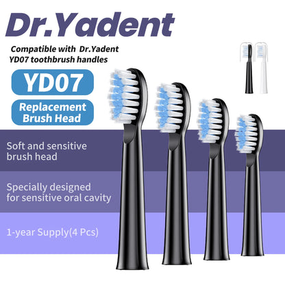 Dr.Yadent Replacement Brush Head for YD07 Sonic Electric Toothbrush Soft Bristle 4/8/12/18 Pcs Supply Valued Pack for Adult