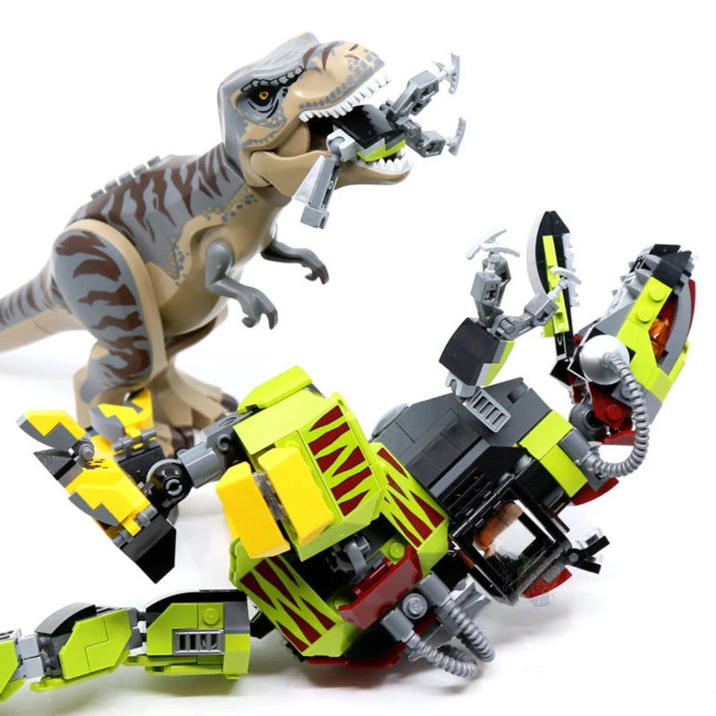 2026NEW Dinosaur World Series 75938 Tyrannosaurus Rex vs. Mecha Dinosaur Little Velociraptor Great Escape Children's Toy Gift