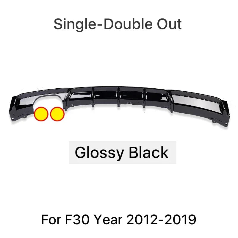 For BMW 3 Series F30 F31 2012-2019 MP Rear Bumper Diffuser LipCarbon M Tech Diffusor Body Kit M Sport Gloss Black 320i 328i