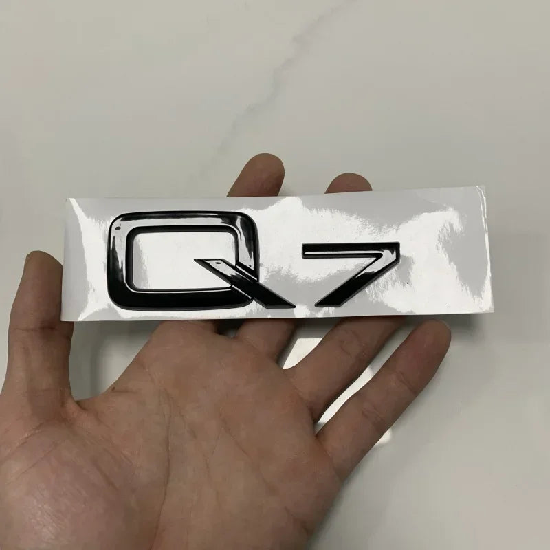 AUDI Q7 4 Ring Logo ABS Black 2010-2015 Car Hood Front Grill Rear Trunk Emblem Badge Sticker Quattro Sline Q7 Accessory refit