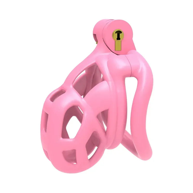 Male Penis Lock Chastity Cage with Lock and 4 Rings Resin Virginity for Men Breathable Cock Ring Penis Fetish Restrain Sexy Toys