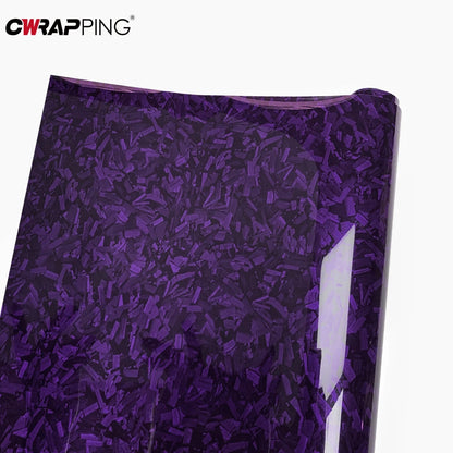 145x200cm Forged Carbon Fiber Purple Car Vinyl Wrap Waterproof Self-Adhesive Film for Hood Roof PPF Vinyl Car Body Covering Film