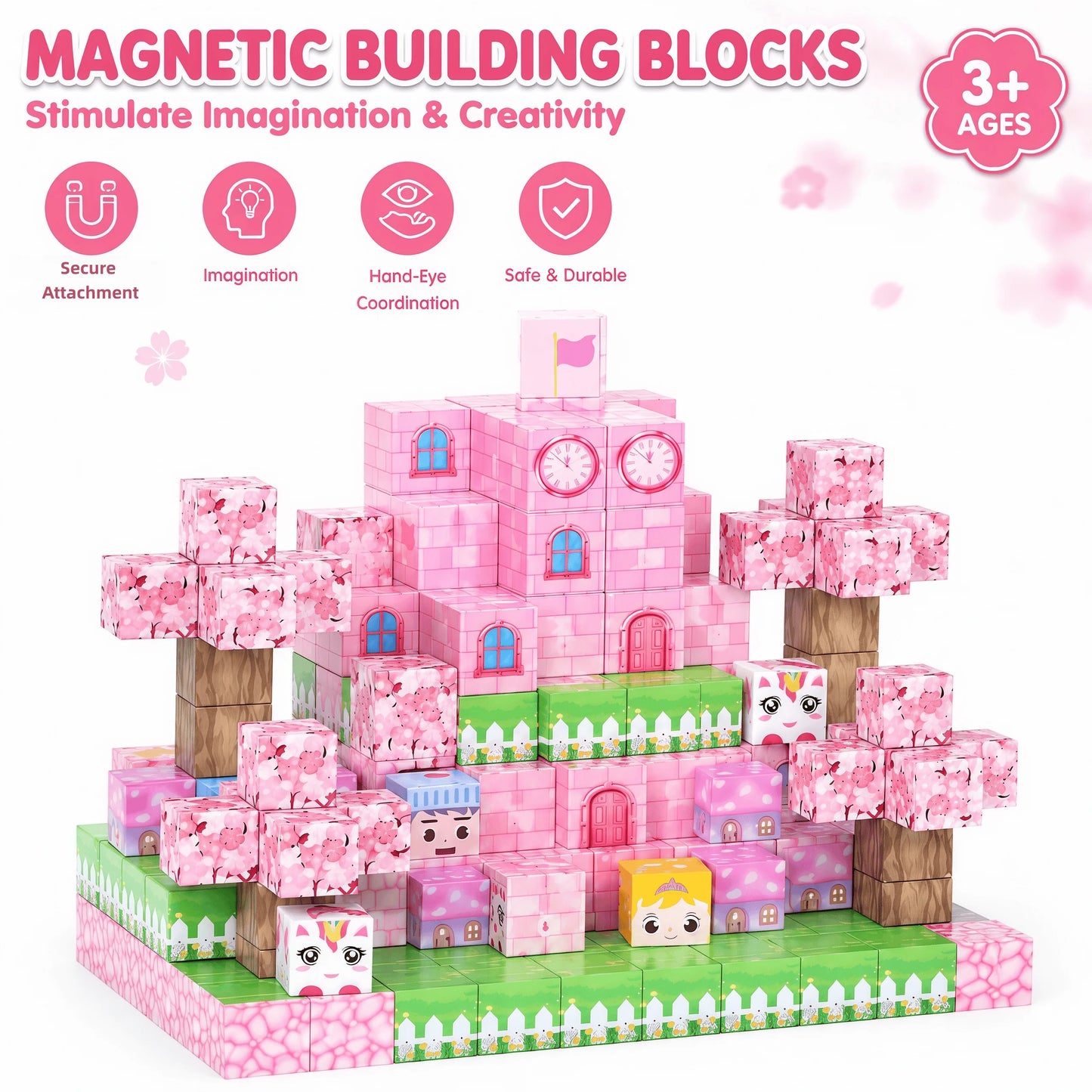 36-128 Pcs Magnetic Building Blocks Kids Magnetic Toys Cool Construction Toys Safe ABS Travel Set Xmas Halloween Gift