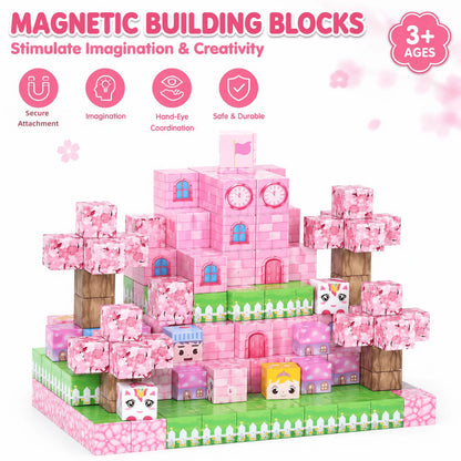36-128 Pcs Magnetic Building Blocks Kids Magnetic Toys Cool Construction Toys Safe ABS Travel Set Xmas Halloween Gift