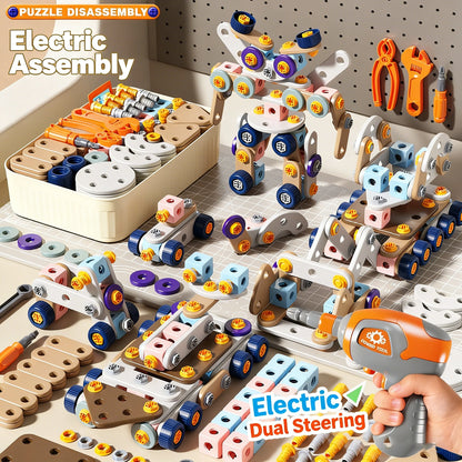 DIY Assembly Engineering Playset for Kids 215/171/147/144/123 Pieces Screwdriver Pretend Game Repair Tool Set STEM Toys for Boys