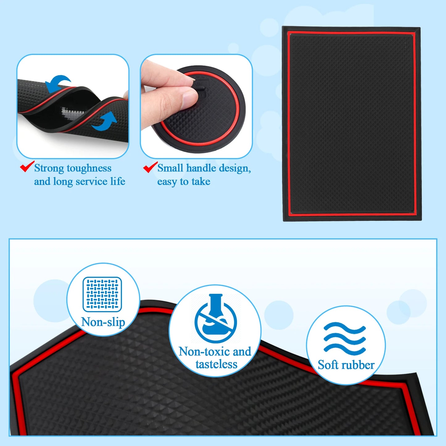 RUIYA for Ford Puma MK2 Puma II 2020-2024 Car Door Groove Mat Ford Puma Anti-slip Slot Pad Auto 2024 Ford Puma MK2 Accessories
