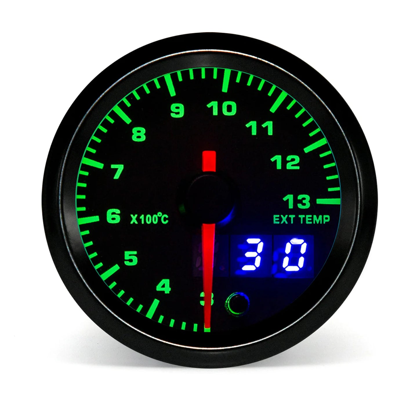 2" 52mm 7 Color LED Dual Display Gauge Boost PSI Boost BAR Water / Oil Temp Oil Pressure Voltmeter Air Fuel Ratio EGT Tachometer