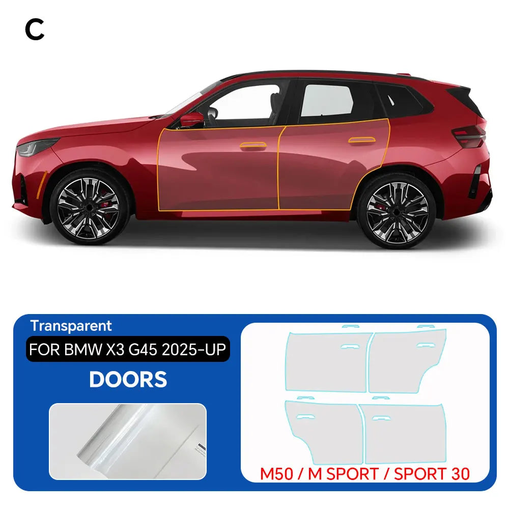 For BMW X3 G45 Sport 30 2025 Full Vehicle Clear Bra PPF Paint Protection Film 9Mil TPU Transparent Anti Scratch Car Wrap Film