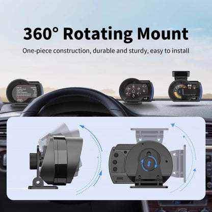 Head up Display OBD + GPS Car Water Temperature Turbo Oil Temperature Multi-function Meter LCD Display Automotive Speed Alarm