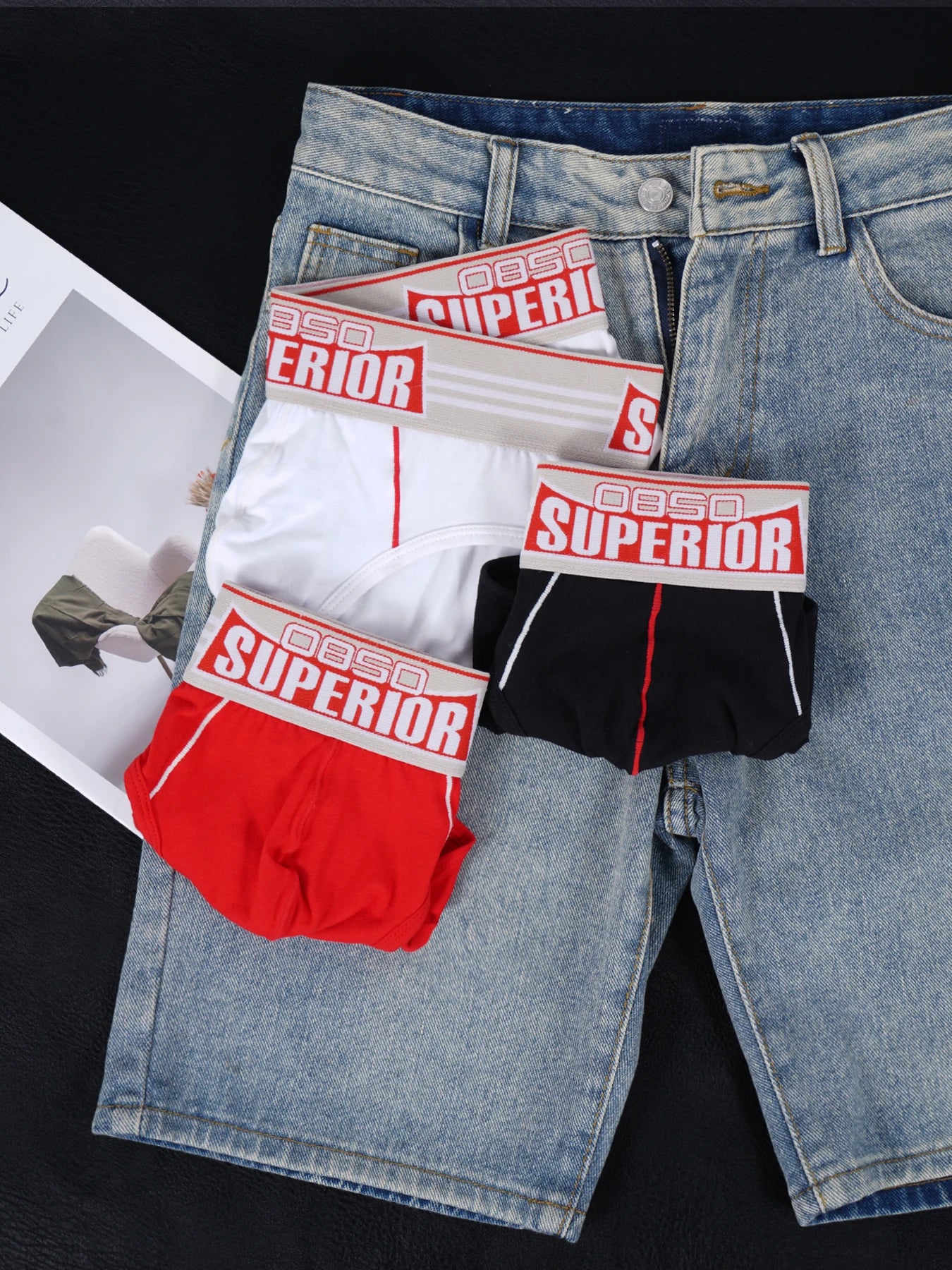 1PCS Men's 0850 SUPERIOR Print Briefs Comfy Cotton Breathable Low Rise Underwear