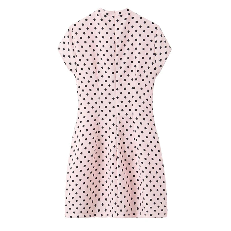 Elegant Short Sleeve Square Collar  Knot Decorated Dress ZA2026 New Summer Women's Fashion Company Annual Meeting