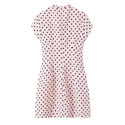 Elegant Short Sleeve Square Collar  Knot Decorated Dress ZA2026 New Summer Women's Fashion Company Annual Meeting