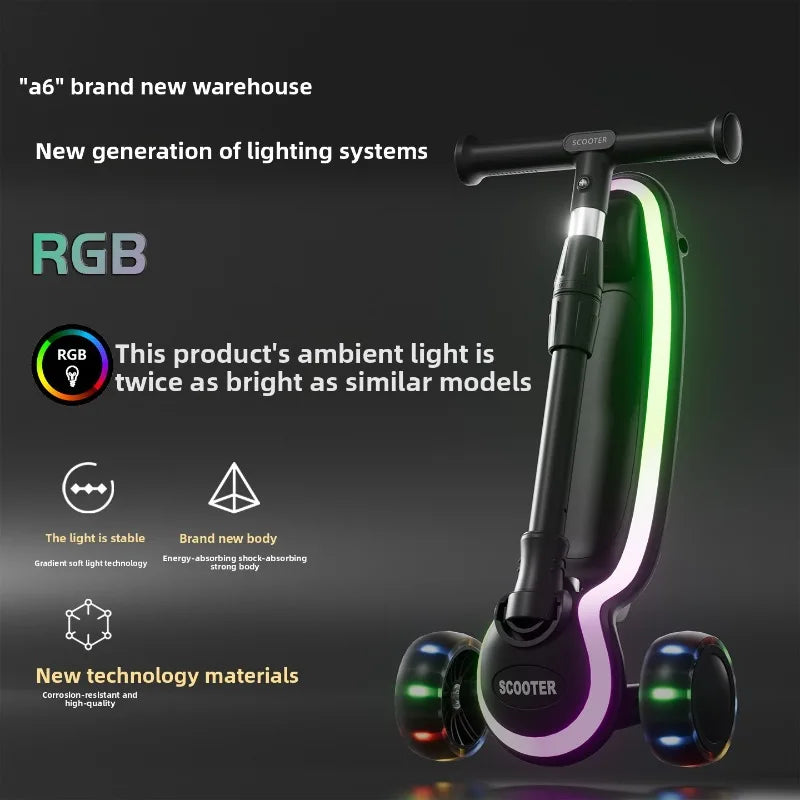 3-in-1 children's scooter with a wider thicker deck safety suitable for both boys and girls helping to develop children balance