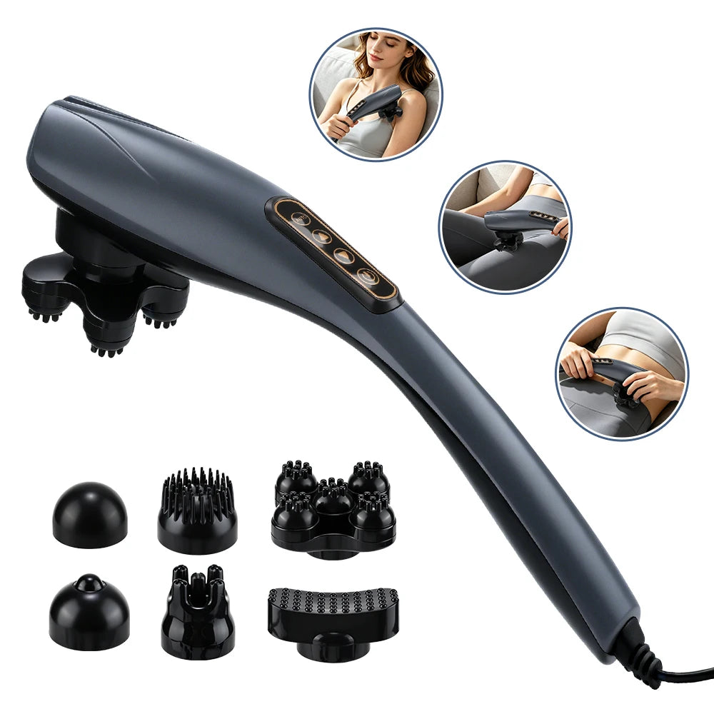 Rechargeable Hand Held Deep Tissue Massager for Muscles Back Cordless Electric Percussion Body Massage for Legs Neck Shoulder
