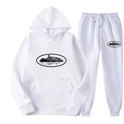 NICE Loose Unisex Fleece-lined Printed Sweatshirt Hoodie Set Devil Prisoner Pattern Eco-Friendly Soft Comfortable Casual Wear