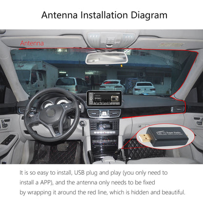 Universal Car Radio AM/FM Stereo Adapter Receiver USB Stick Antenna Box Applied to Android System APK Control